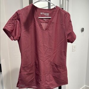 Grey's Anatomy Women's Dark Pink Scrub Set